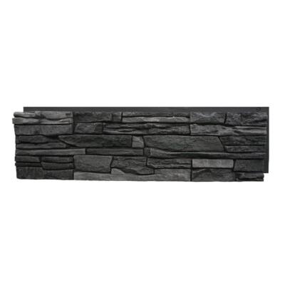 GenStone Faux Stone Siding 12''X42'' Composite Stacked Panels Waterproof Black