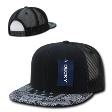 Decky 6 Panel High Profile Structured Bandanna Bill Trucker - 1083