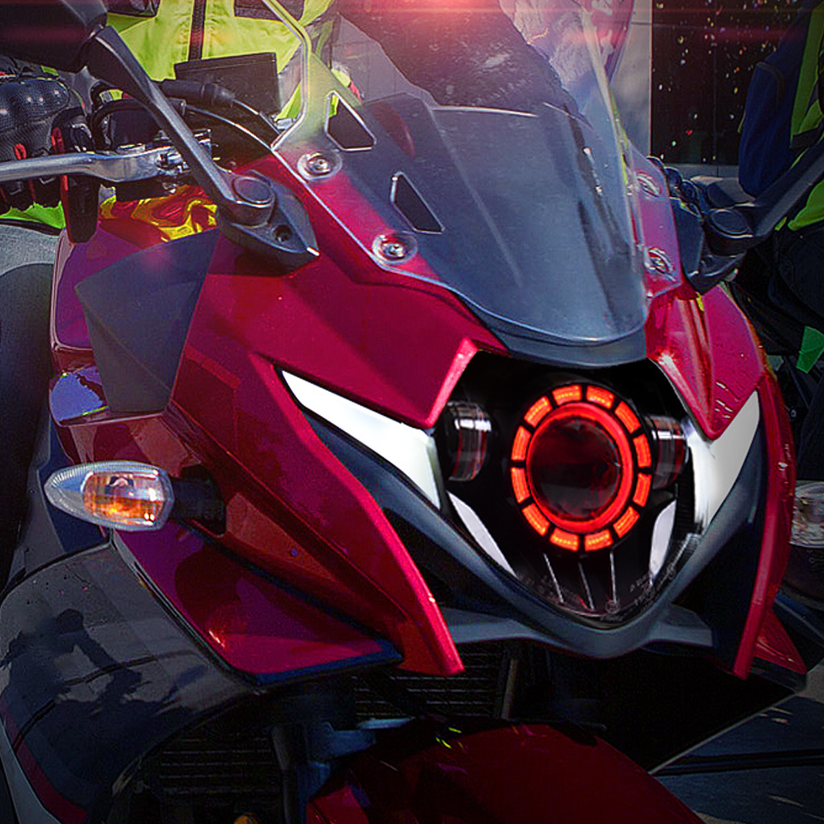 1X Full LED Headlight for Suzuki GSX250R 2017+ Angel Halo Eye