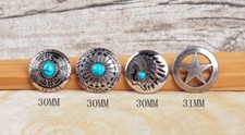 4 STYLES BLING SILVER TURQUOISE SCREW BACK CRAFT CONCHOS FOR LEATHERCRAFT BELT