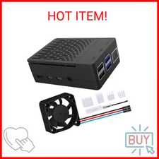 GeeekPi Case for Raspberry Pi 4, Pi 4 Fan ABS Case with PWM Cooling Fan 40X40X10