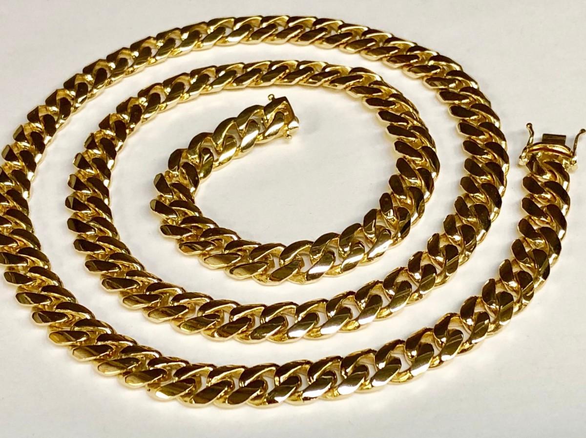 14k Solid Yellow Gold Miami Cuban Curb Link 22 14k Solid Yellow Gold Miami Cuban Curb Link 22