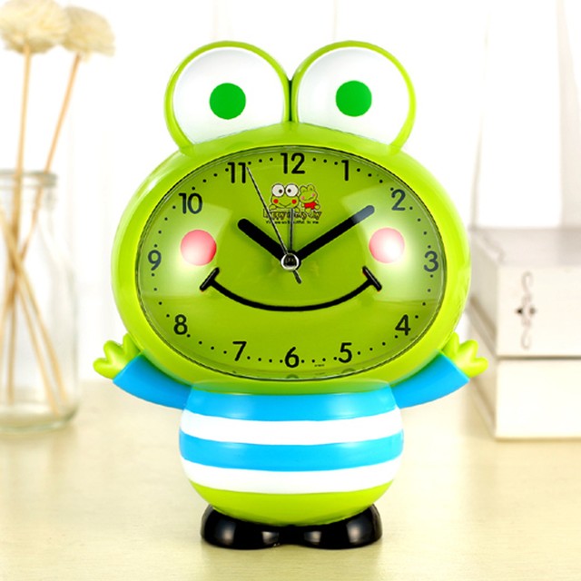 Novelty Silent Sweep Cartoon Cute Talking Frog Alarm Clock with Night