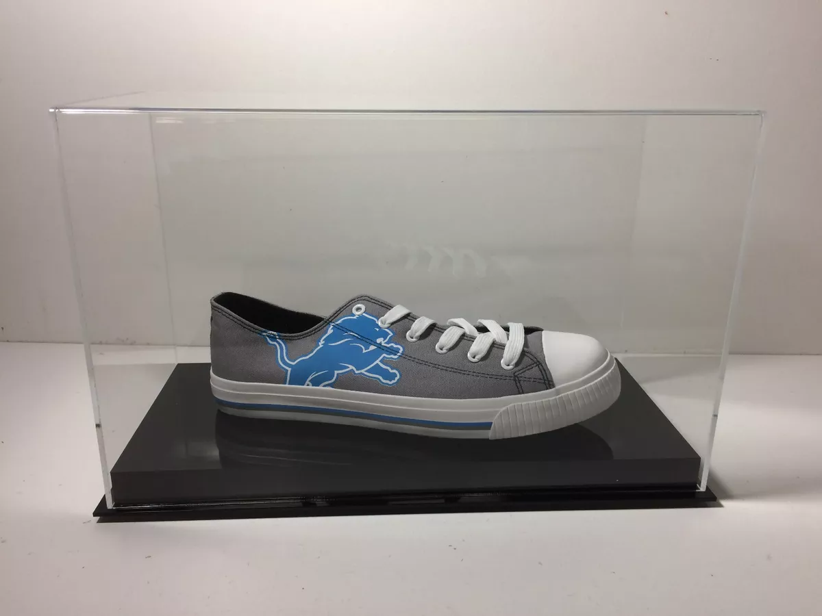Shoe display case single up to size 17 black base 85 UV filtering