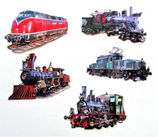 3D Easy Die Cut Card Toppers Train Engines 5 Designs Trains Type 1