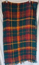 Boucle Plaid Blanket Scarf Teal Yellow Red Fall Outfit Accessories