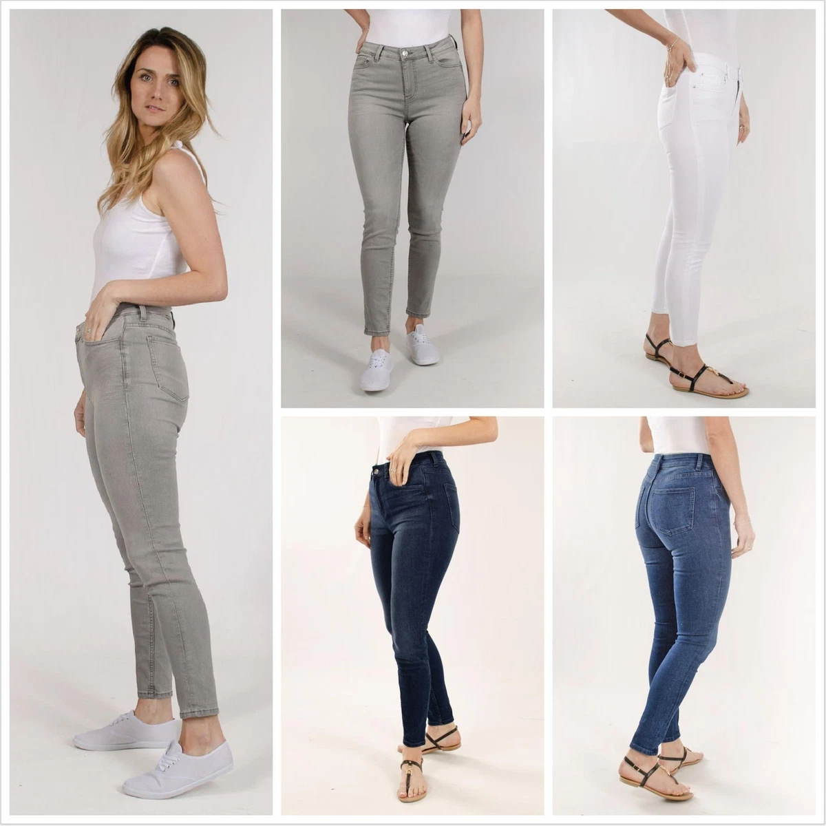 Womens Ivy Skinny Jeans Ankle Grazer Length