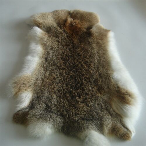 Genuine Naturally Rabbit Fur Skin Tanned Ocelot Leather Hides Craft Pelt 9-14'' - Afbeelding 1 van 6