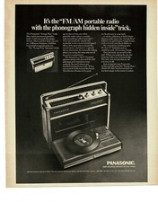 1969 PANASONIC Swing Way Portable record player radio SG-610 Vintage Print Ad