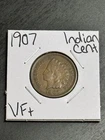 1907 Indian Head Cent Penny VF Very Fine U.S. 1c Coin (Raw15058)