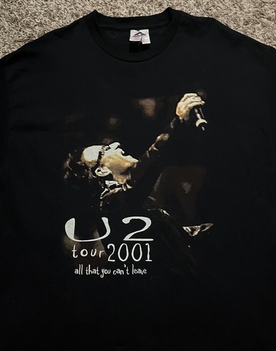 Camiseta negra vintage U2 2001 Tour All That You Can't Leave para hombre talla XL - Imagen 3 de 6