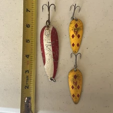 Lot Of 3 Vintage Red Devil Lures