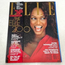 VINTAGE ELLE MAGAZINE DECEMBER 1994 TYRA BANKS FASHION LIFESTYLE