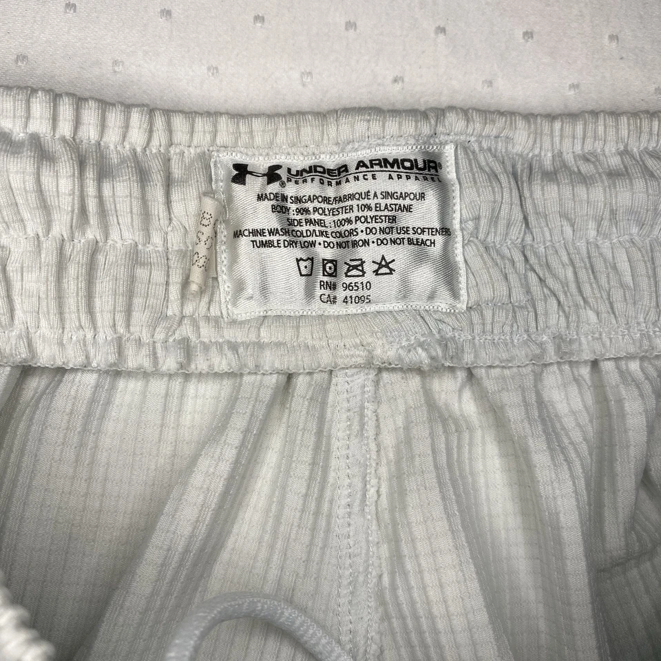 Under Armour Performance Apparel Athletic Boys Shorts YLG White Blue Black - Image 2 of 4