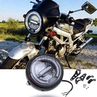 For Suzuki SV1000 SV650 LED Headlight Hi/Lo DRL Amber Lamp Round w/Clamp Mount