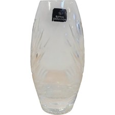 Royal Doulton Clear Crystal Decorative Vase 20cm Elegant Glass Design