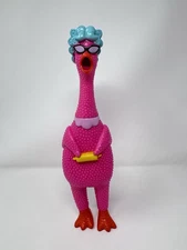 Grandma Chicken Jaru Squawkin' Chik’n  Squeak Squeezable Pink - Tested Good 