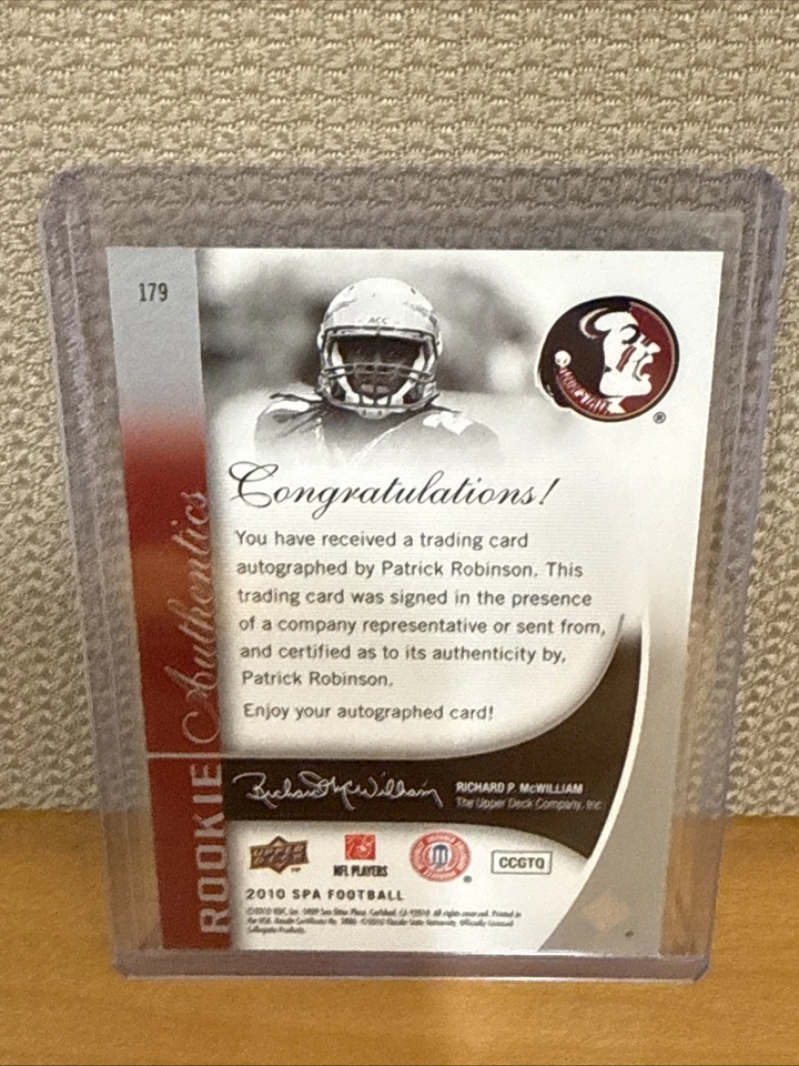 2010 SP Authentic Rookie Authentics Patrick Robinson Auto /599 RC - Image 2 of 2