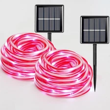 Christmas Candy Cane Rope Lights, 2 Pack Each 33ft 100 LED Candy Red and White