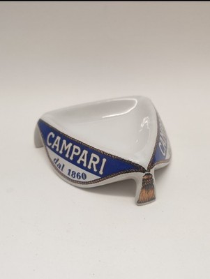 Campari Aschenbecher Porzellan Vintage 60er Jahre Werbeartikel Bar Sammlerstück