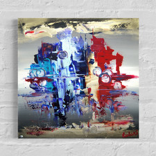 Abstrakte Stadt  Bilder Abstrakt Leinwandbild Modern Wanddeko Wandbild 