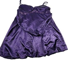 New Look Purple Satin Sequin Prom Dress Size 18 Evening