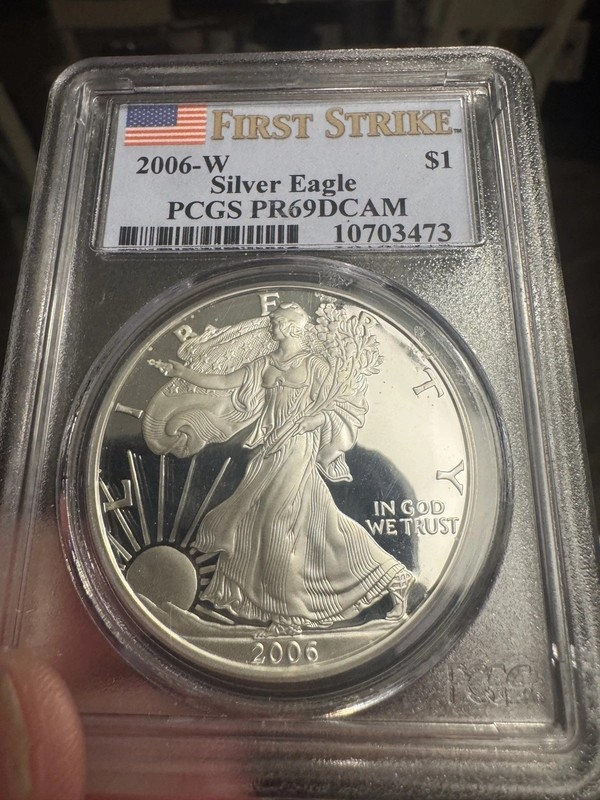 2006 W PCGS PR69DCAM Proof Deep Cameo .999 Silver Eagle Coin First Strike 1 oz