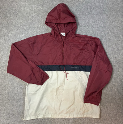 Vintage Adidas Jacket Mens Large Windbreaker Track Red Jacket Colorblock 70s 80s