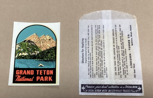Grand Teton National Park Vintage decal 