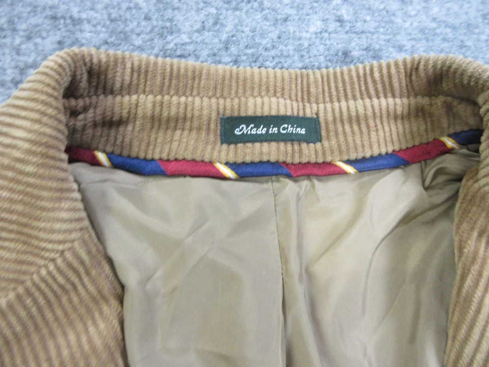 J.Crew Blazer Jacket Mens Small Tan Corduroy Elbow Patch 3 Button Sport Coat - Image 4 of 4