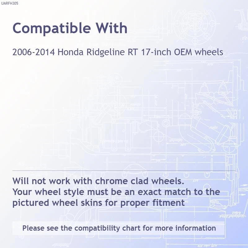 Cubiertas de rueda de 17" cubiertas de llanta tapacubos cromados para Honda RIDGELINE PILOT 2006-15 Foto 3 de 4