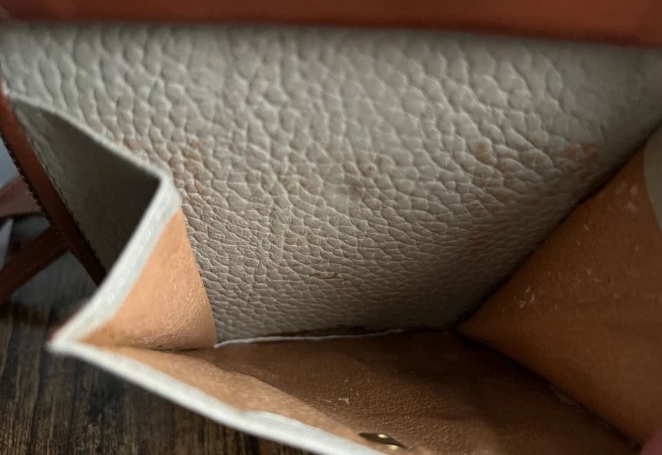 Cartera Bandolera Vintage Dooney & Bourke Beige Todo Clima Cuadrada Cremallera A lo largo Mini Foto 2 de 4