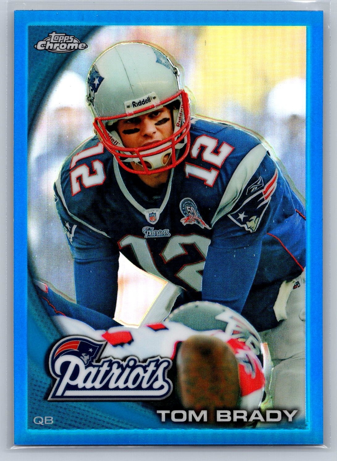 2010 Topps Chrome TOM BRADY (144/199) BLUE REFRACTOR #C80 HOLO🔥ULTRA RARE🔥
