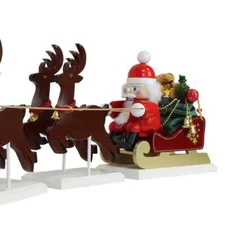NEW in Box Steinbach Santa on his Sled w/ 8 Reindeer German Christmas Nutcracker