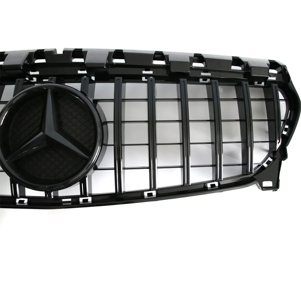 For Mercedes Benz W117 CLA250 CLA45 Grill 2013-2019 Grille W/Emblem Gloss Black Foto 4 de 4