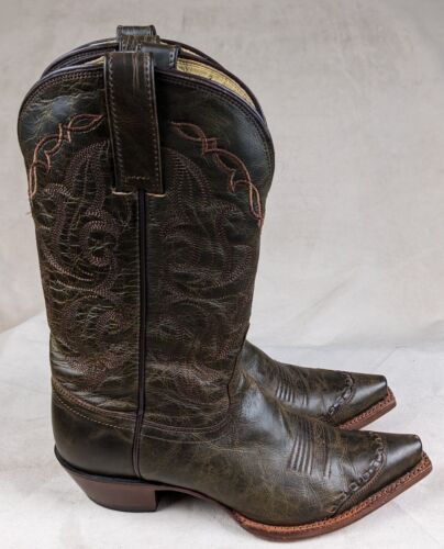 Tony Lama 6B Womens Boots Sierra Goldrush Olive Green Cowgirl Western  - Picture 1 of 19