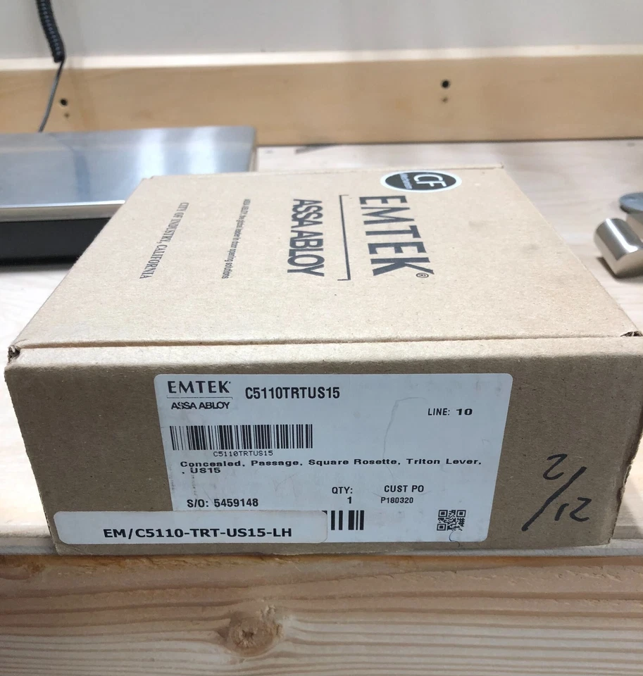 Concealed Passage Triton Left Handed Lever EMTEK  Square Rosette Satin Nickel - Image 2 of 2