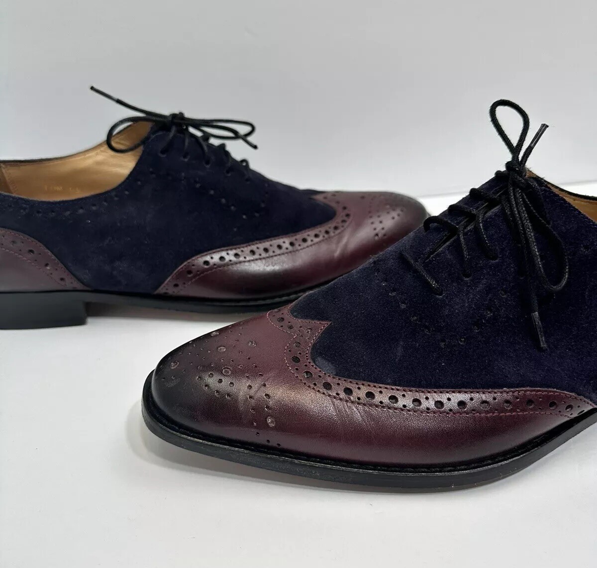 3DM Lifestyle Mens Oxford Wingtip Leather Brogue Dress Shoes Size 10 Navy Blue Wingtip Brogue Oxford- Navy | Lethato main image 3