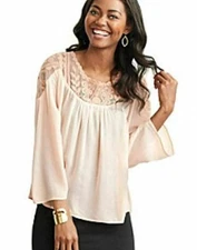 NEW Jolt Women's Peasant Top NWT Medium color pink