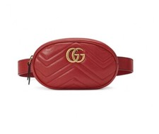 gucci GG Marmont Leather Mini Belt Nag Red 75cm
