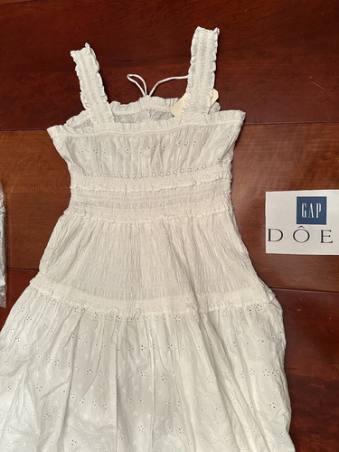 NEW $158 GAP X DOEN white eyelet lace CAMI strap SLEEVELESS tank MIDI dress XL - Picture 6 of 9