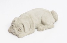 DOG PUG Statue Figure Cement Home Garden Decor Very Cute   MEMORIAL