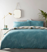Feathers Teal Duvet Cover Set SINGLE Reversible by Portfolio Home Bedding