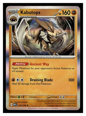 Pokemon Kabutops 141/165 Scarlet & Violet 151 Holo