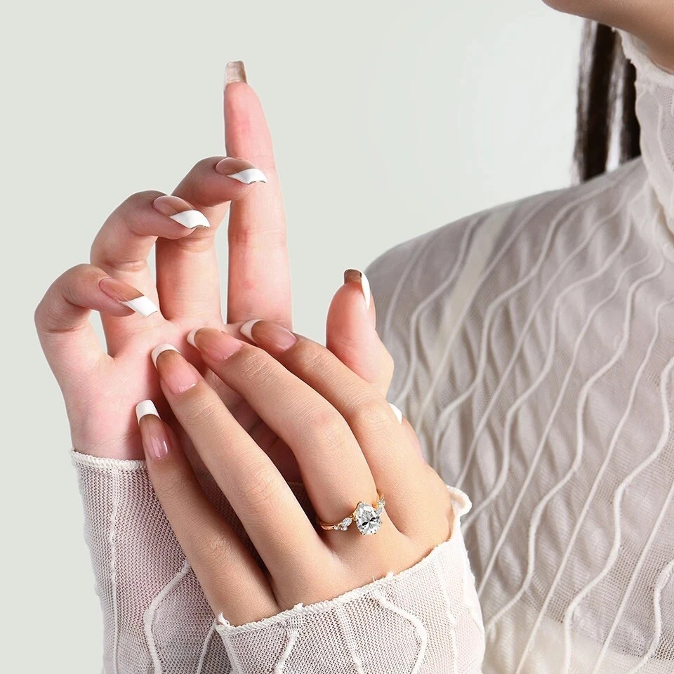 2ct Yellow Gold Ring Pear Cut Lab-Created Diamond Test Pass VVS1/D/Excellent 6.5 - Image 3 of 4