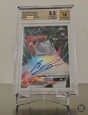 2018 TOPPS CHROME RAFAEL DEVERS GREEN REFRAC /99 AUTO ROOKIE BGS 9.5/10 MINT 