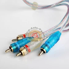 18ft Gold Plated 18' RCA Blue Wire No Noise Video 2 Male To Male Stereo Cable