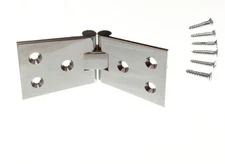 12 X Pairs Of Counter Flap Backflap Hinges Chromed Heavy Duty + Screws Onestop