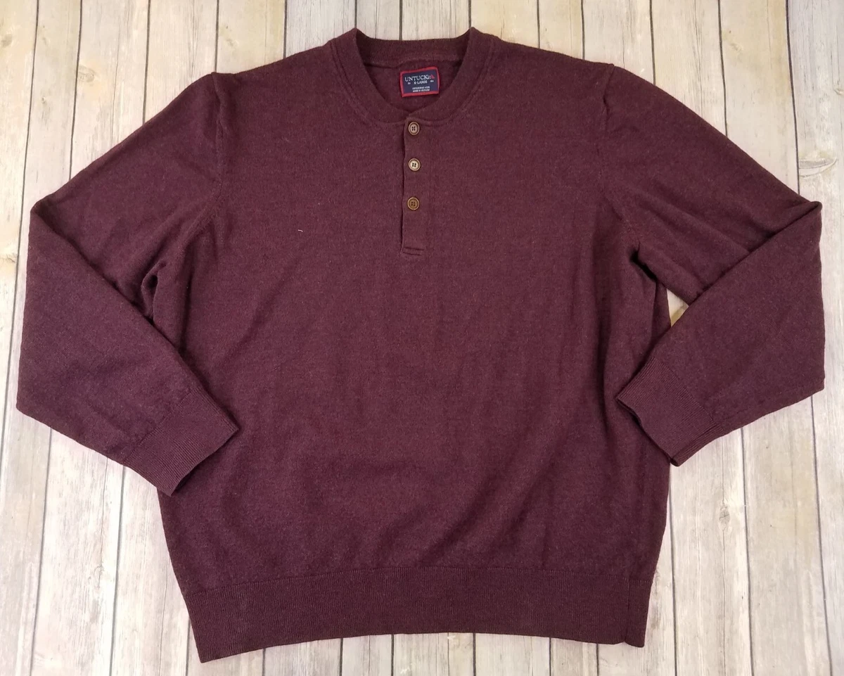 UNTUCKit Sweater Mens Size XL 100 Wool Long Sleeve Pullover
