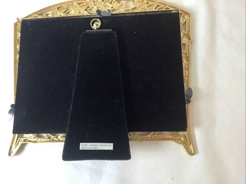 Vintage Burnes of Boston Brass Floral Enamel Rectangle Picture Gallery Frame - Picture 9 of 21